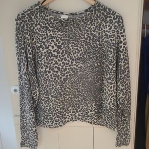 Leopard sleeve blouse